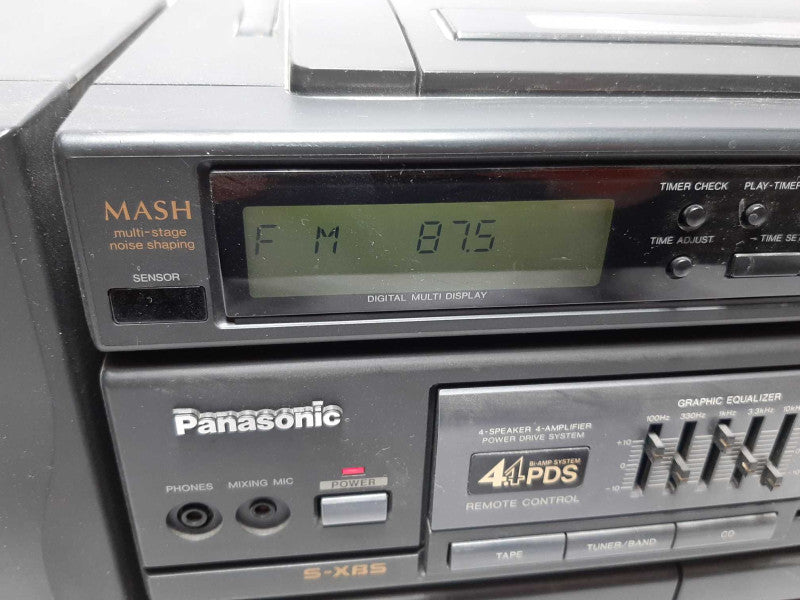 Panasonic RX-DT680 S-XBS Dual Cassette AM/FM Aux-In Portable Stereo Boombox +