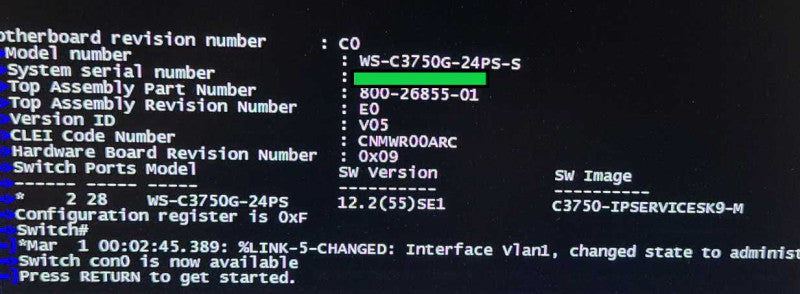Cisco Catalyst 3750G Series 24 Ports WS-C3750G-24PS-S Network Switch 4xSFP $