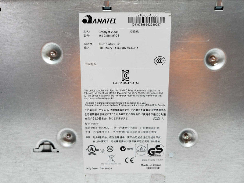 Cisco Catalyst WS-C2960-24TC-S 24-Ports Switch Factory_Default (