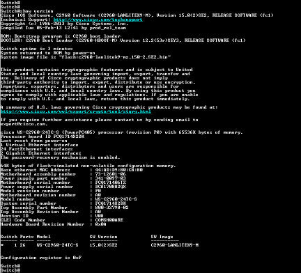 Cisco Catalyst WS-C2960-24TC-S 24-Ports Switch Factory_Default (