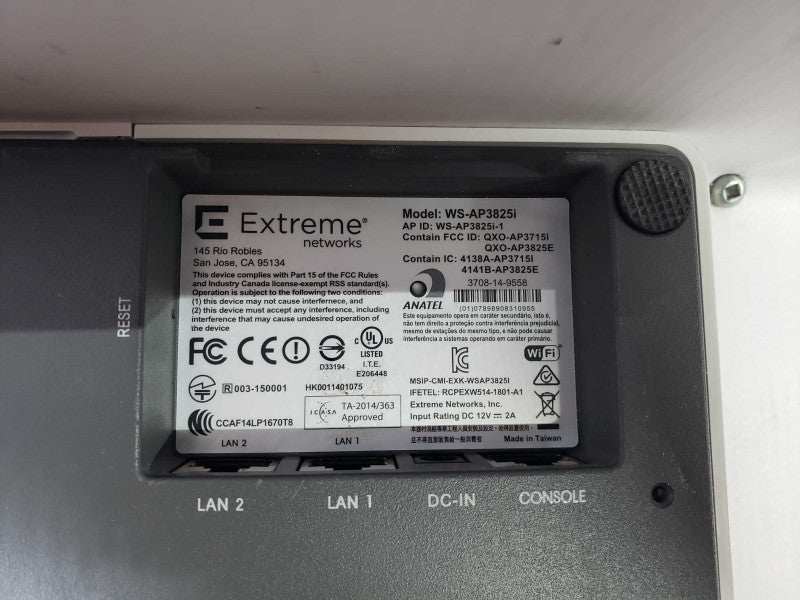 Extreme Networks WS-AP3825i Dual Radio 3X3 MIMO Wireless Access Point [
