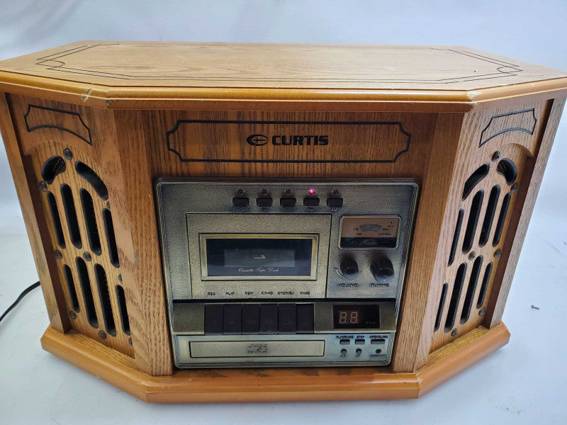 Curtis Nostalgia Turntable/CD/Radio Stereo _ Power-on tested)