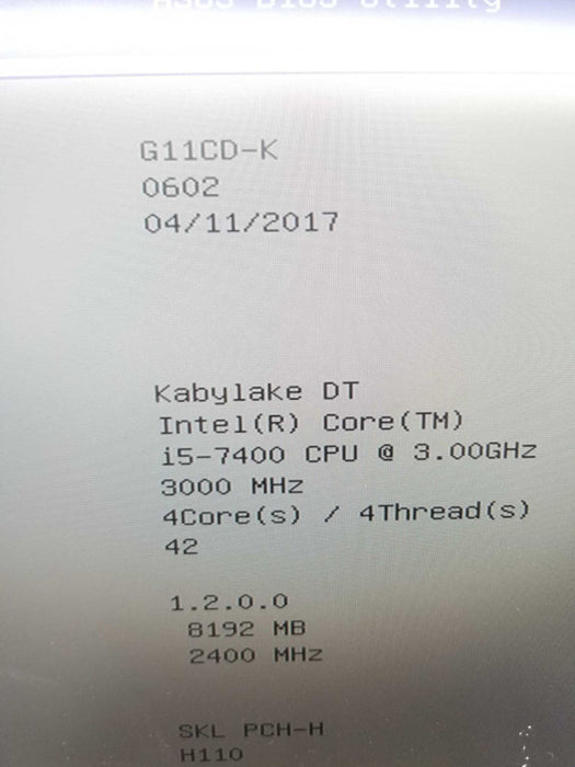 ASUS G11CD-K LGA1151 Intel H110 DDR4 SATA 6Gb/s i5-7400 3.0GHz/8GB DDR4.TESTED ~