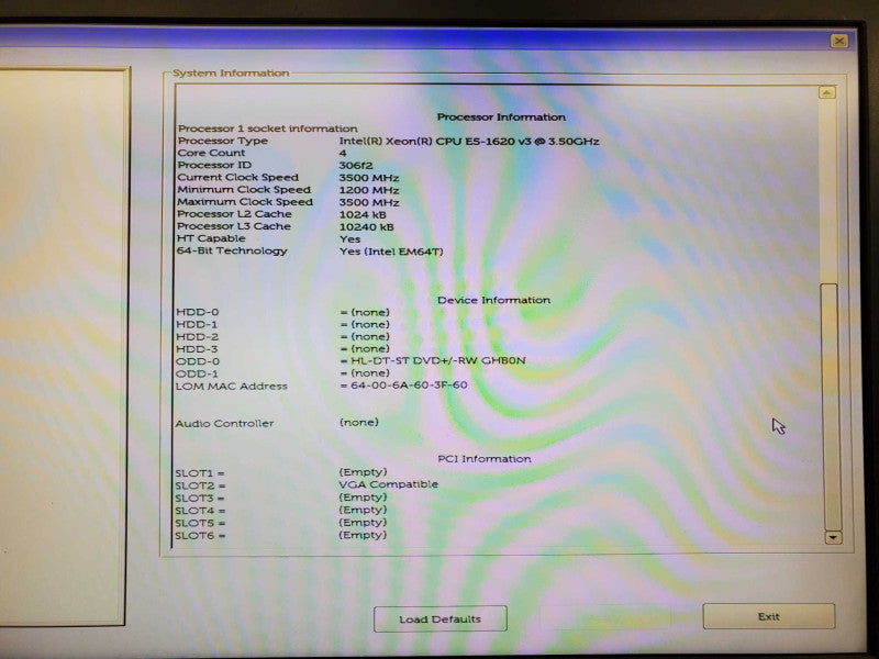 Dell Precision Tower 5810 Xeon E5-1620 v3 @ 3.5Ghz 32GB DDR4 No HDD No GPU (