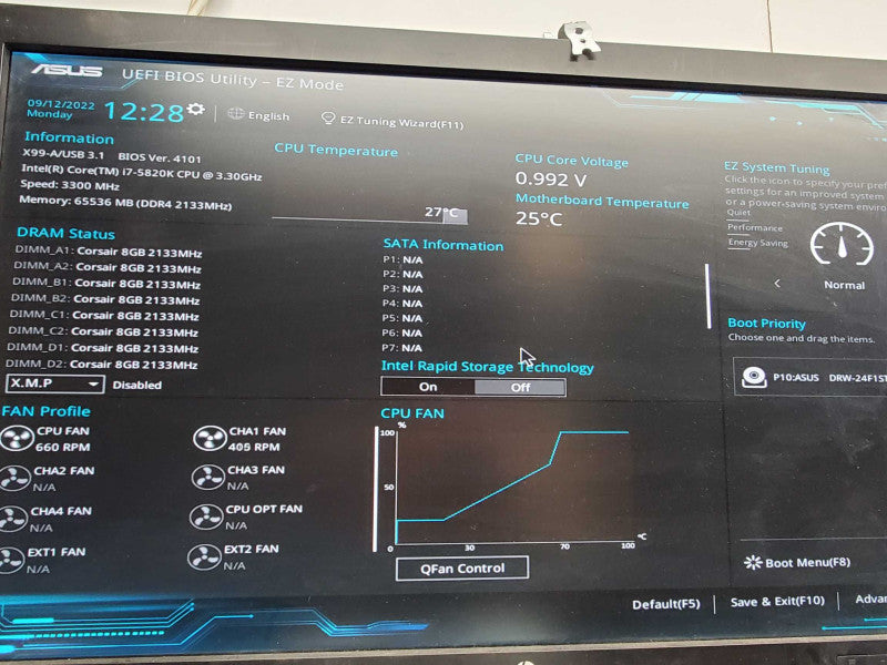 Custom PC ASUS X99-A Core i7-5820k @3.3GHz 64GB DDR4 No GPU  )