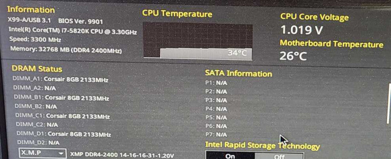 Custom PC- ASUS X99-A/USB3.1 Motherboard, 32GB DDR4, i7-5820K 3.3GHz, GTX 1080 NO OS NO HDD$