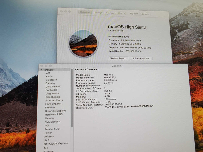 Apple Mac Mini M.2011 A1347 i5-2415M @2.3GHz 4GB RAM 240GB HDD HD 3000 )