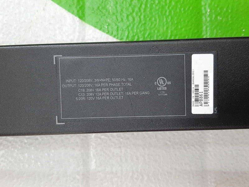 APC Metered Rack PDU AP8861 120/208V, 16A Per Phase Total  +