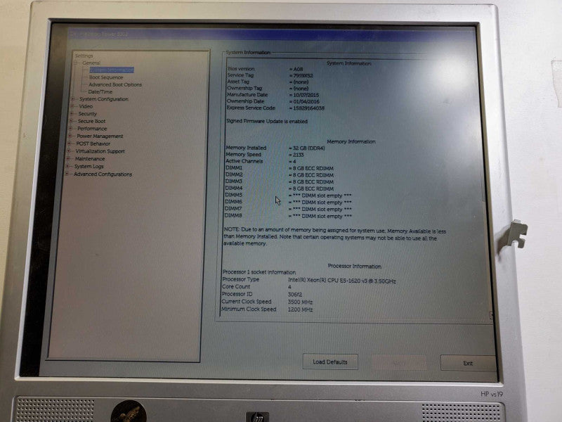 Dell Precision Tower 5810 Xeon E5-1620 v3 @ 3.5Ghz 32GB DDR4 No HDD No GPU )