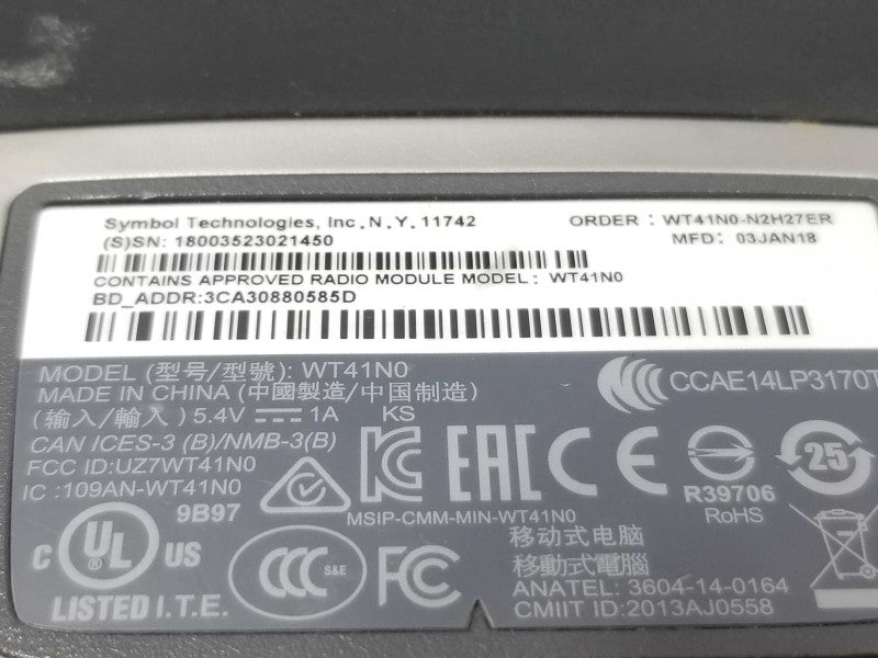 Motorola Symbol WT41N0 Wrist Mount Wireless Barcode Handheld Computer, AS-IS ~
