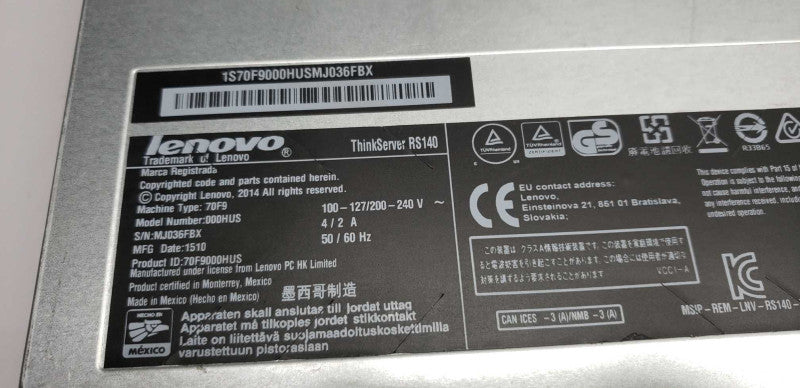 Lenovo ThinkServer RS140 Xeon E3-1225 V3 @ 3.20ghz / 8gb ram / see notes #
