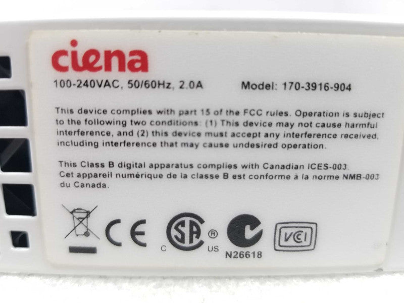 CIENA 3916 Service Delivery Switch 170-3916-904 w/ Rack Mount ~