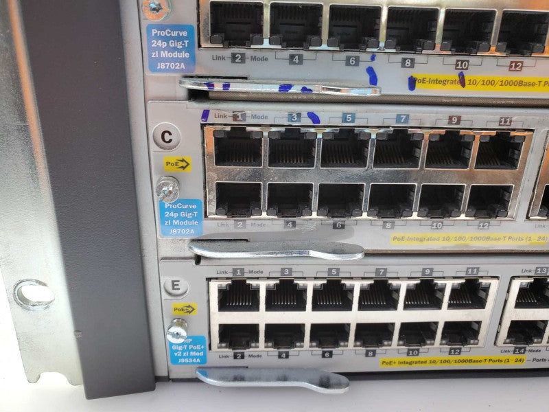 HP ProCurve Networking E5406 zl Switch J8697A w/ Modules see notes _ Reset )