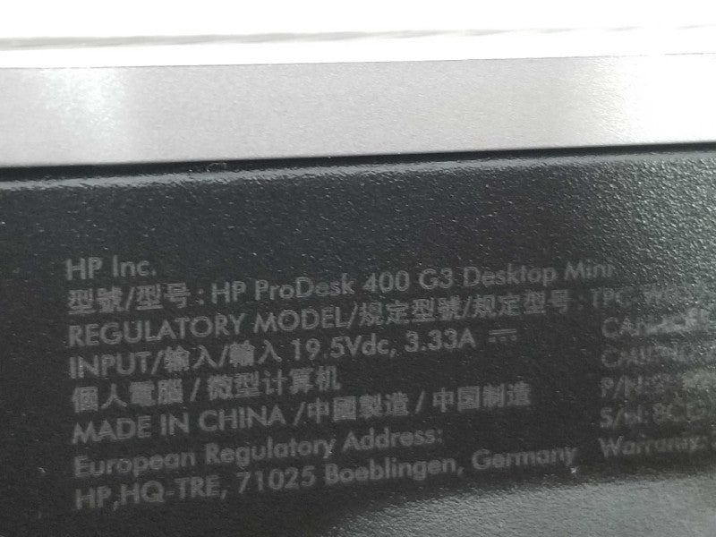 HP ProDesk 400 G3 DM Mini PC Core i5-7500T 2.7GHz/16GB, 256GB SSD, NO AC ~