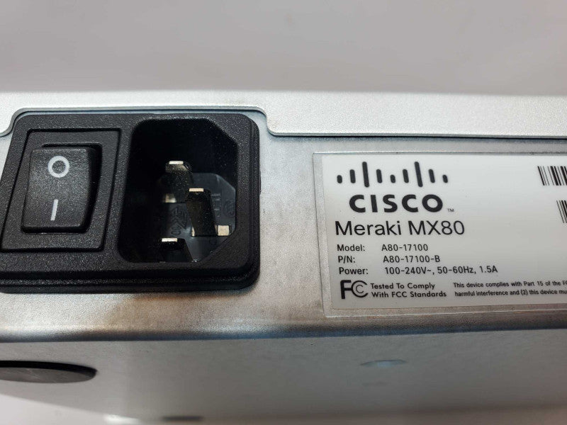 Cisco Meraki MX80 A80-17100-B UNCLAIMED Cloud Managed Firewall, READ _