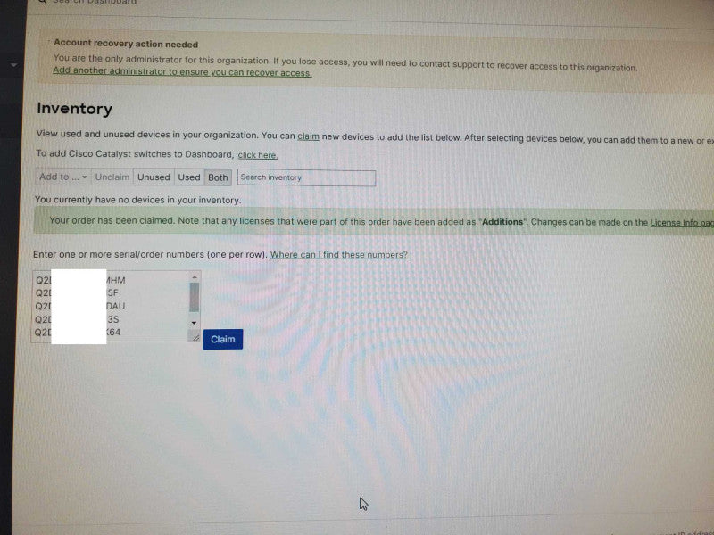 Cisco Meraki MX80 A80-17100-B UNCLAIMED Cloud Managed Firewall, READ _