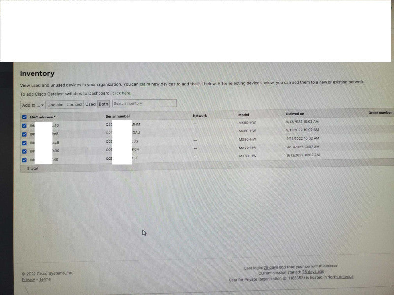 Cisco Meraki MX80 A80-17100-B UNCLAIMED Cloud Managed Firewall, READ _