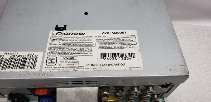 Pioneer AVH-P3300BT 5.8\\" Widescreen Touch Display W/ Bluetooth #