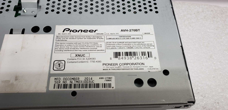 Pioneer AVH-270BT DVD Receiver with 6.2\\" Display and BluetoothÂ® #