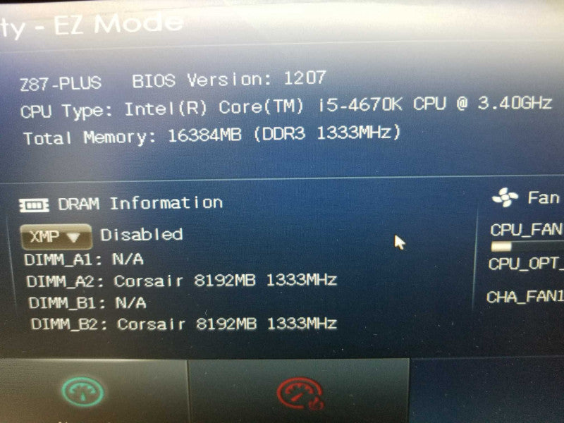 ASUS Z87-PLUS LGA1150 + Intel Core i5-4670K 3.4GHz/16GB DDR3, NO HDDs ~