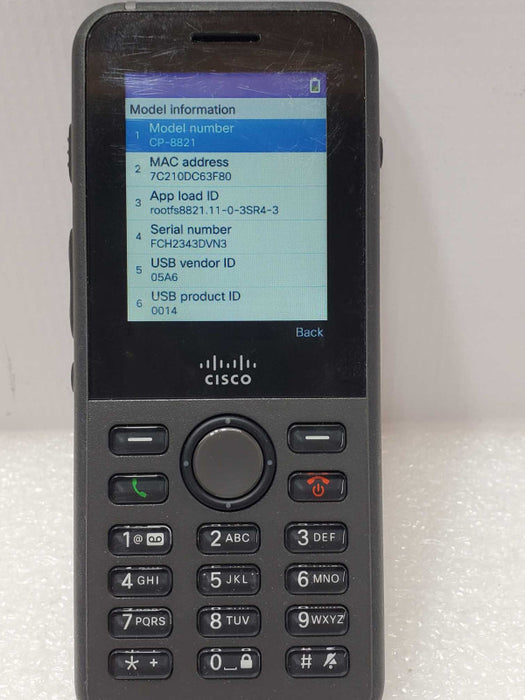 Cisco Wireless IP Phone CP-8821-K9 V09 with Battery _