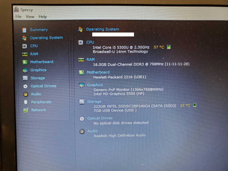 HP EliteBook 840 G2 Core i5-5300U @ 2.3 GHz 16GB Ram 250GB SSD (