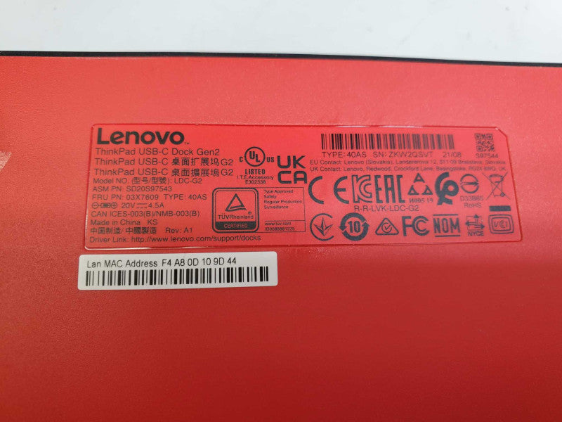 Lenovo ThinkPad USB-C Dock Gen2 LDC-G2 Dock Station )