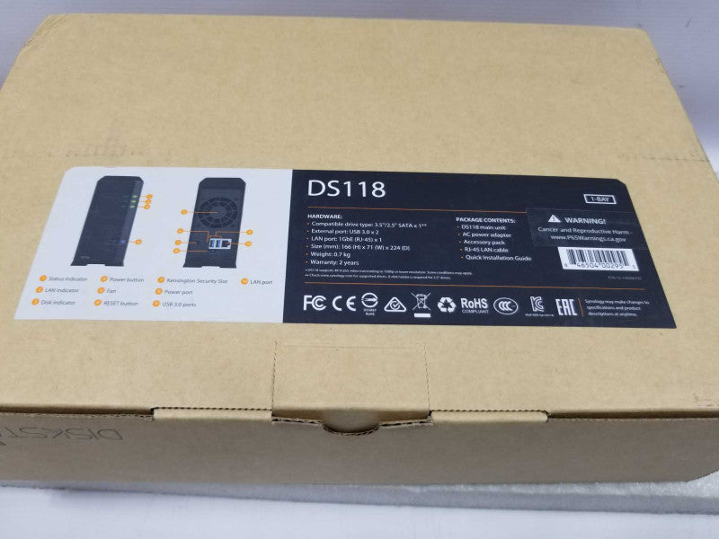 Synology DS118 1-Bay NAS server \\"NEW Open Box\\" ~