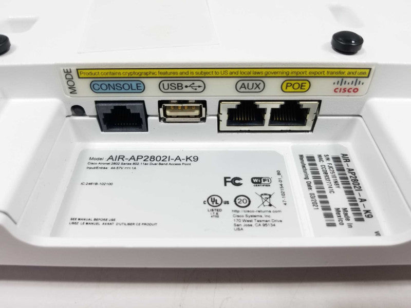 CISCO AIR-AP2802I-A-K9 802.11ac W2 AP, FACTORY RESET ~