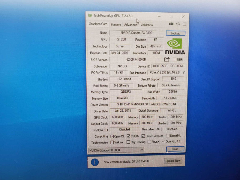 NVIDIA Nvidia Quadro FX 3800 1 GB GDDR3 PCIe (