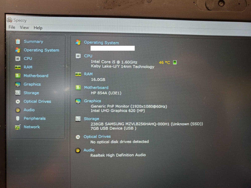 HP EliteBook 830 G6 Core i5-8265U @ 1.6 GHz 16GB DDR4 250GB SSD (