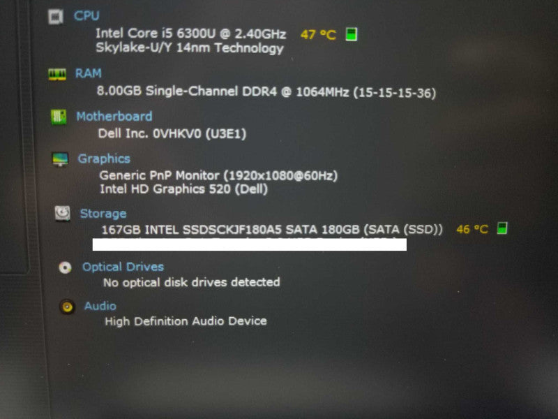 Dell Latitude E5470 14\\" i5-6300U 2.4GHz/8GB RAM, 180GB SSD  ~