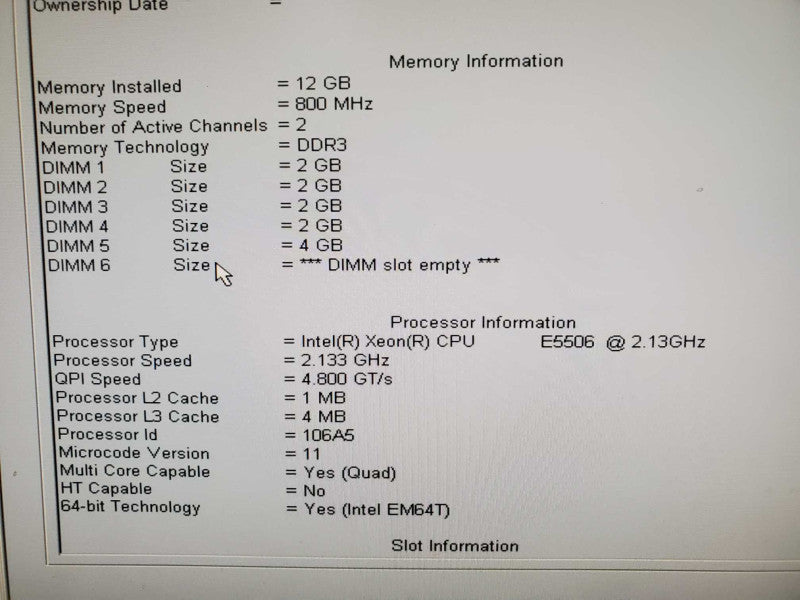 Dell Precision T5500, Xeon E5506 2.13GHz 12GB DDR3 No GPU |