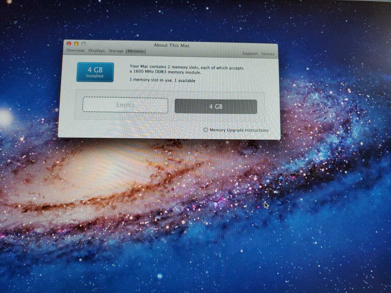APPLE Mac Mini Mid 2011 A1347 Core i5-2415M @2.3GHz 4GB HD 3000 No HDD )