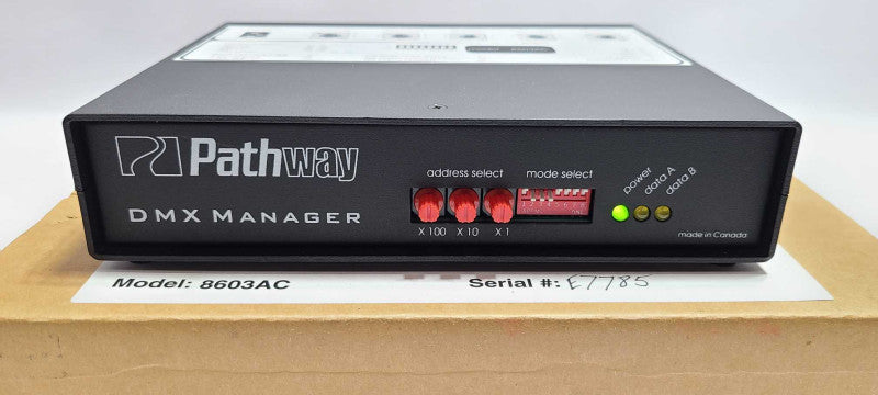 Pathway DMX Manager 8603AC Read Notes $