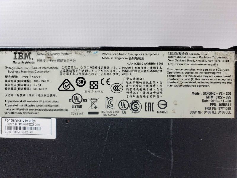 IBM Security Network Intrusion Prevention System GX4004C-V2-200 Read _