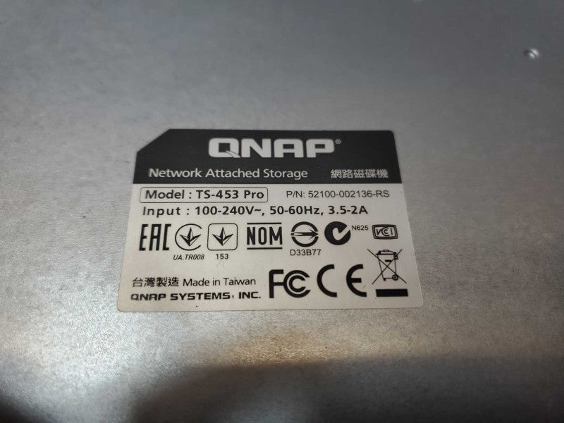 QNAP TS-453 Pro 4-Bay NAS with 1x 2TB HDD, Powers on, AS-IS, Read _