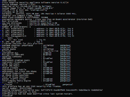 Cisco ASA 5510 Series Adaptive Security VPN Firewall Appliance Factory_Default (