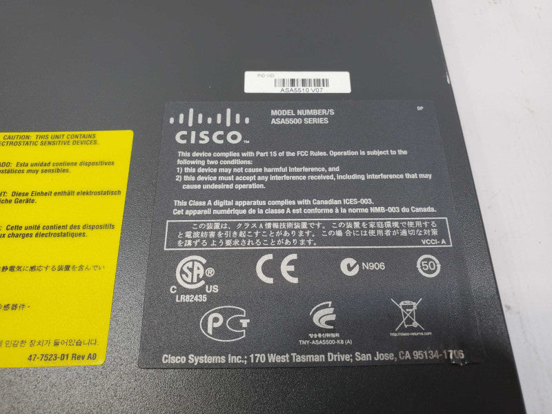 Cisco ASA 5510 Series Adaptive Security VPN Firewall Appliance Factory_Default (