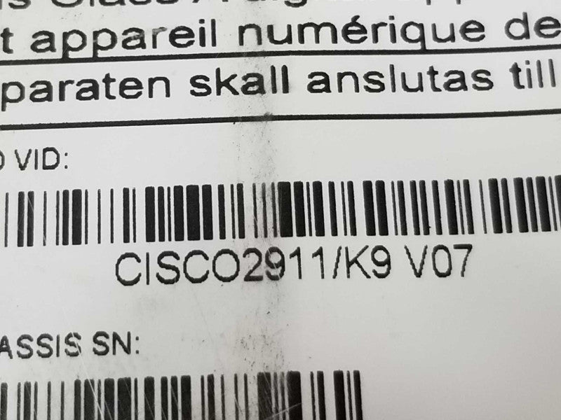 Cisco 2911/K9 - CISCO2911/K9 Integrated Services Router  ~