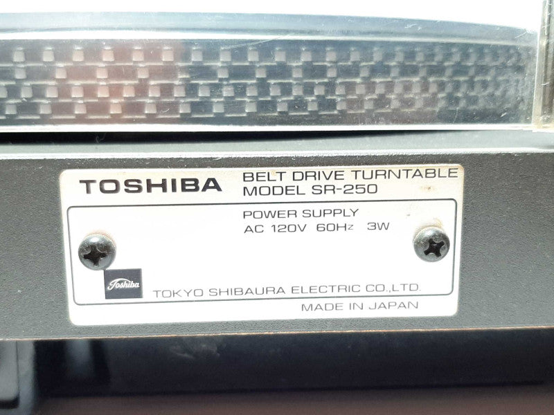 Vintage TOSHIBA DC Servo Belt Drive Turntable SR-250 Vinyl Player +