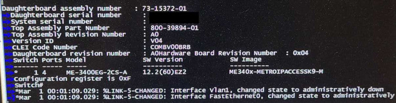 Cisco ME-3400EG-2CS-A 2 Port 2x SFP Gigabit Managed Ethernet Switch $