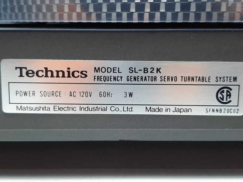 Vintage Technics SL-B2K Frequency Generator Servo Turntable System Vinyl Playe +