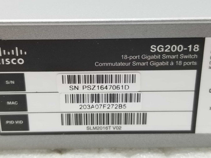 Cisco SG200-18 Gigabit Smart Switch, Good Condition ~