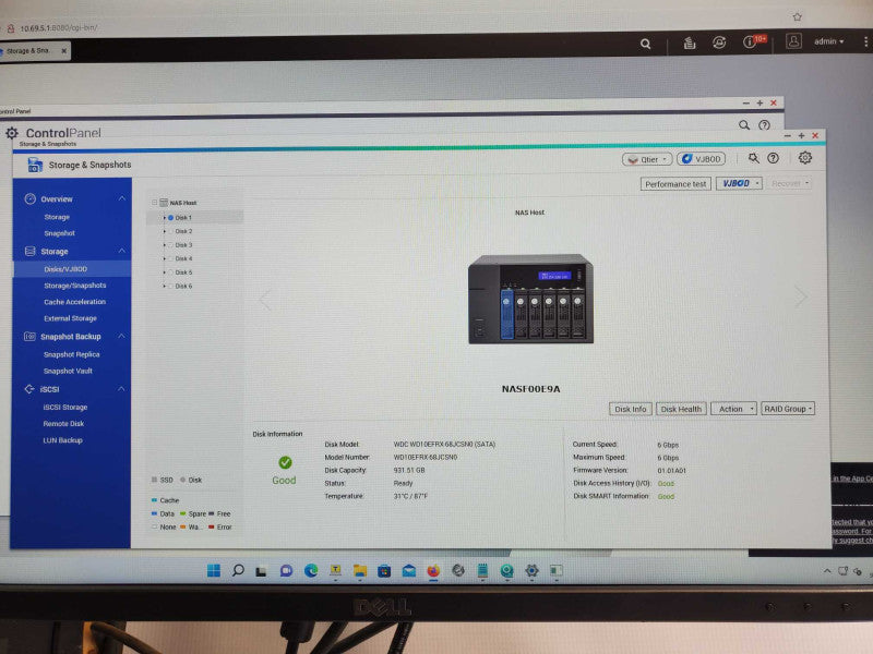 QNAP TS-653 Pro 6-Bay Network attached storage with 1x 1TB HDD, Factory Reset _