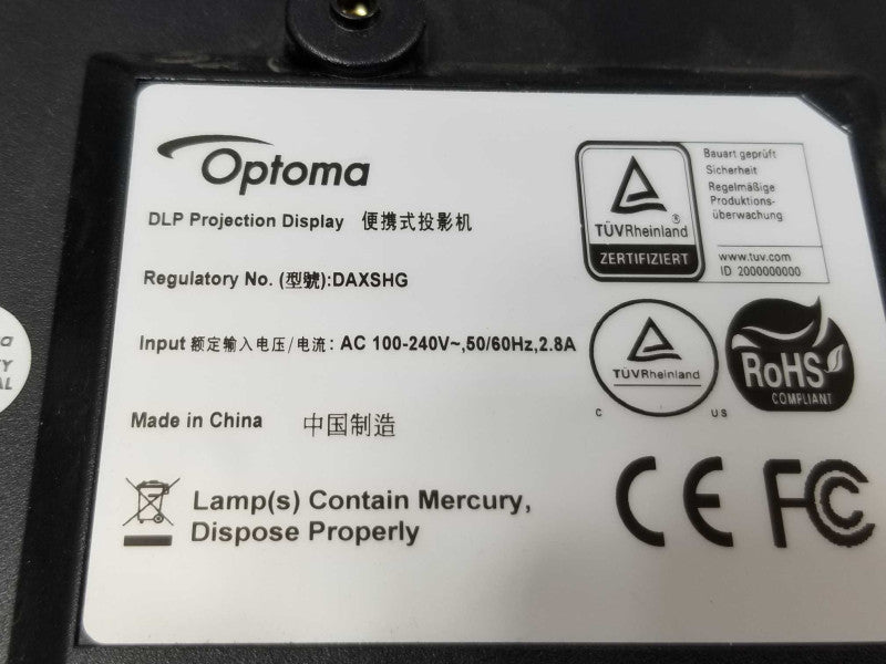 Optoma X341 HDMI DLP Home Cinema Projector - DAXSHG 9Hrs Lamp Use ~