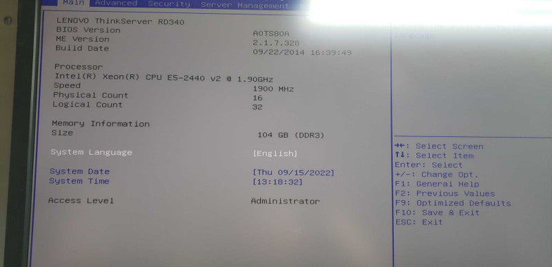 Lenovo RD340 2x Xeon E5-2440 V2 @ 1.90ghz / 104gb ram / see notes #