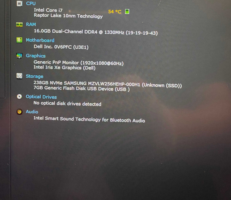 Dell Latitude 3540 Core i7-1355U@1.70GHz 16GB RAM 256GB SSD READ  Lap200