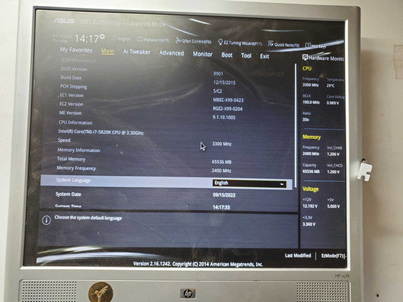 Custom Gaming PC ASUS X99 i7-5820K @3.3GHz 64GB DDR4 No GPU )