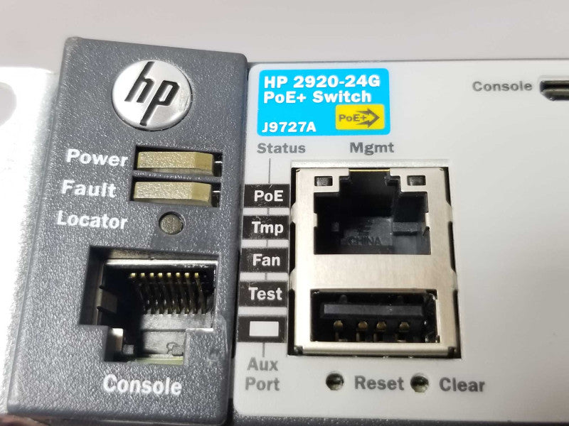 J9727A HP Procurve 2920-24G-POE 24 Port Switch, FACTORY RESET ~